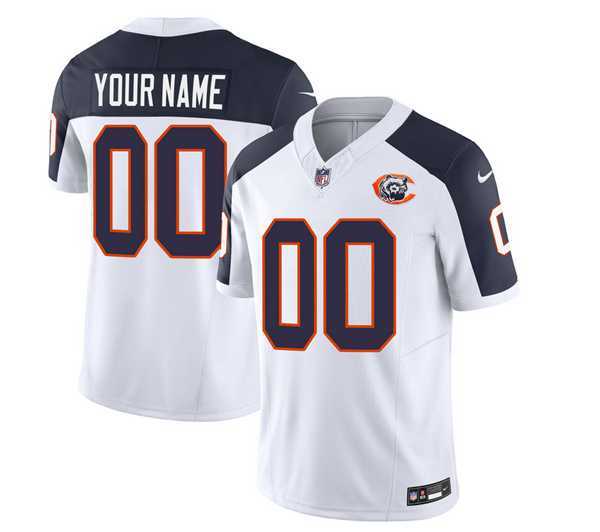Mens Chicago Bears Active Player Custom 2023 F.U.S.E. White Navy Throwback Limited Football Stitched Jersey->customized nfl jersey->Custom Jersey